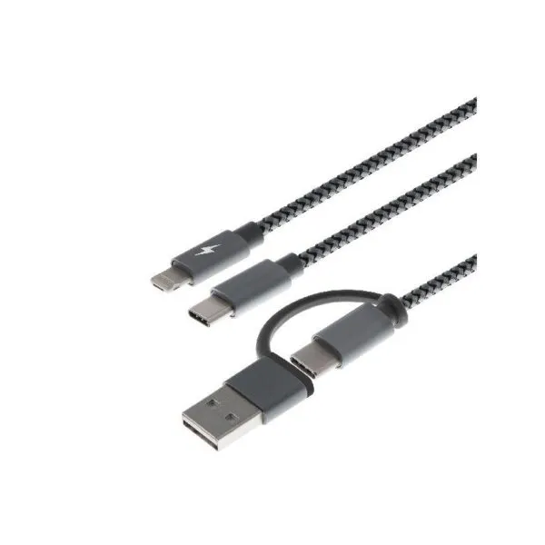 CABLE XTECH MULTIFUNCIONAL CARGA 5 EN 1 USB A C A MICRO USB LIGHTMING O TIPO C