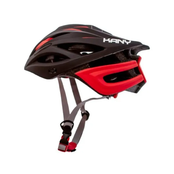 CASCO KANY ROUTE NEGRO Y ROJO MATE TALLE M H4R-RM