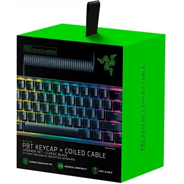 KEYCAPS RAZER + COILED CABLE CLASSIC BLACK