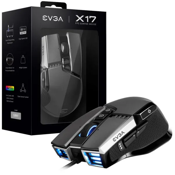 MOUSE GAMER EVGA X17 WIRED GREY