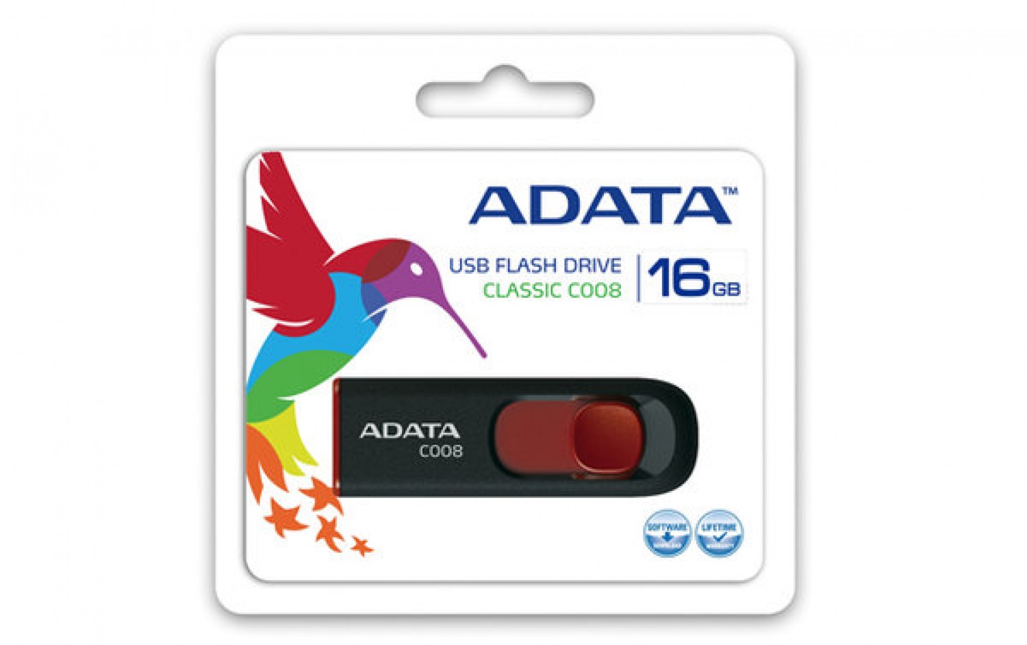 PENDRIVE ADATA 16GB C008 BLACK RED